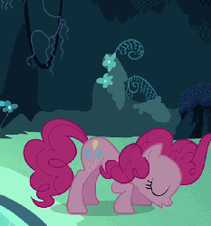 Size: 543x582 | Tagged: safe, screencap, pinkie pie, earth pony, pony, g4, season 3, too many pinkie pies, animated, cropped, female, jumping, solo