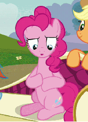 Size: 339x466 | Tagged: safe, screencap, applejack, rainbow dash, g4, too many pinkie pies, animated, cropped, female, hooves, offscreen character, rubbing, solo focus