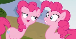 Size: 1600x835 | Tagged: safe, screencap, pinkie pie, g4, too many pinkie pies, clone, funcest, lidded eyes, out of context, pinkie clone