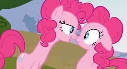 Size: 1600x869 | Tagged: safe, screencap, pinkie pie, g4, too many pinkie pies, clone, funcest, lidded eyes, out of context, pinkie clone