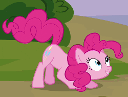 Size: 509x385 | Tagged: safe, screencap, pinkie pie, earth pony, pony, g4, season 3, too many pinkie pies, animated, blinking, cropped, female, loop, solo