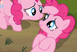 Size: 1284x867 | Tagged: safe, screencap, pinkie pie, g4, too many pinkie pies, clone, crying, cute, pinkie clone, scrunchy face