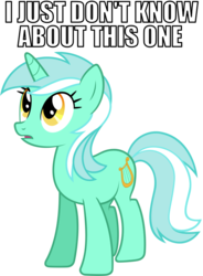 Size: 700x950 | Tagged: safe, artist:pirill, lyra heartstrings, pony, g4, caption, image macro, reaction image