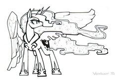 Size: 1280x833 | Tagged: safe, artist:vombavr, princess luna, pony, g4, female, monochrome, sketch, solo