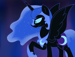 Size: 900x675 | Tagged: safe, artist:derpychaos, nightmare moon, pony, g4, female, solo