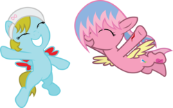 Size: 7566x4720 | Tagged: safe, artist:misspepperony, oc, oc only, oc:bre, pegasus, pony, absurd resolution, duo, foal, pegasus oc, wings