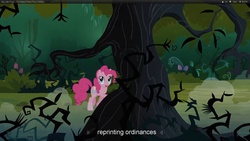 Size: 1920x1080 | Tagged: dead source, safe, screencap, pinkie pie, g4, too many pinkie pies, youtube caption