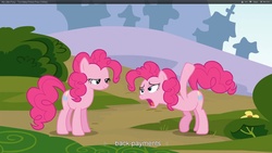 Size: 1920x1080 | Tagged: safe, screencap, pinkie pie, g4, too many pinkie pies, clone, pinkie clone, youtube caption