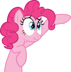 Size: 7612x7753 | Tagged: safe, artist:rainbowplasma, pinkie pie, earth pony, pony, g4, too many pinkie pies, absurd resolution, female, scrunchy face, simple background, solo, transparent background, vector