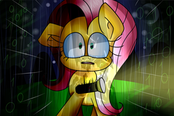 Size: 1280x853 | Tagged: safe, artist:extradan, fluttershy, pony, g4, female, flashlight (object), lighting, male, mare, solo