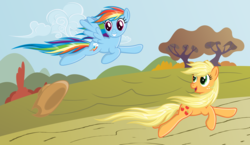 Size: 8000x4644 | Tagged: safe, artist:stabzor, applejack, rainbow dash, g4, absurd resolution