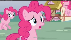 Size: 1920x1080 | Tagged: safe, screencap, pinkie pie, g4, too many pinkie pies, clone, palindrome get, pinkie clone, youtube caption