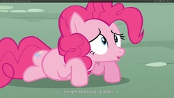 Size: 1920x1080 | Tagged: safe, screencap, pinkie pie, g4, my little pony: friendship is magic, too many pinkie pies, youtube caption