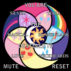 Size: 792x793 | Tagged: safe, applejack, fluttershy, pinkie pie, rainbow dash, rarity, twilight sparkle, g4, destiny generator, fanon, mane six, meme, neckbeard, text