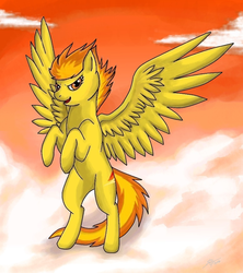 Size: 776x872 | Tagged: safe, artist:francis-chen, spitfire, pegasus, pony, g4, female, mare, rearing, solo