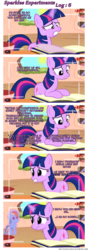 Size: 720x2050 | Tagged: safe, artist:navitaserussirus, rainbow dash, twilight sparkle, pony, unicorn, g4, comic, magic, science, sparkles experiments, unicorn twilight