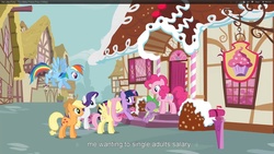 Size: 1920x1080 | Tagged: safe, screencap, applejack, fluttershy, pinkie pie, rainbow dash, rarity, spike, twilight sparkle, dragon, g4, too many pinkie pies, male, mane seven, mane six, youtube caption