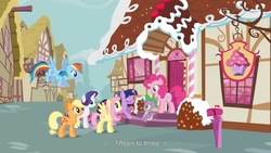 Size: 1920x1080 | Tagged: safe, screencap, applejack, fluttershy, pinkie pie, rainbow dash, rarity, spike, twilight sparkle, dragon, g4, too many pinkie pies, male, mane seven, mane six, youtube caption