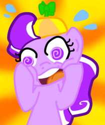 Size: 258x308 | Tagged: safe, artist:o-screwball-o, screwball, g4, hat, plewds, propeller hat, shocked, sweat, swirly eyes