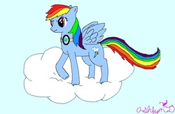 Size: 629x411 | Tagged: safe, artist:shadowfaolanwolf, rainbow dash, g4, cloud, goggles, ms paint