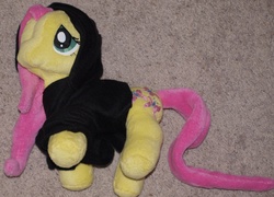 Size: 2972x2140 | Tagged: safe, artist:agony-roses, fluttershy, pony, g4, clothes, hoodie, irl, photo, plushie, solo