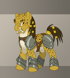 Size: 538x600 | Tagged: safe, artist:merrypaws, yautja, ponified, predator (franchise)