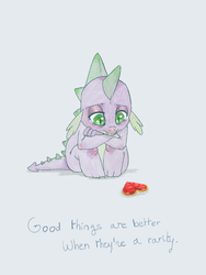 Size: 1024x1365 | Tagged: safe, spike, g4, the crystal empire, sad