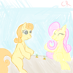 Size: 1000x1000 | Tagged: artist needed, safe, carrot top, fluttershy, golden harvest, g4, 30 minute art challenge