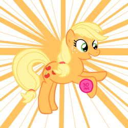 Size: 512x512 | Tagged: safe, artist:aztywolfette, applejack, earth pony, pony, g4, female, mare, solo, weight lifting