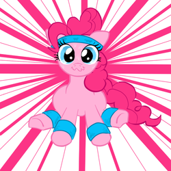 Size: 512x512 | Tagged: safe, artist:aztywolfette, pinkie pie, earth pony, pony, g4, female, solo, sweat, sweatband