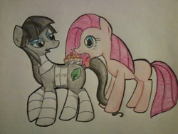 Size: 640x480 | Tagged: safe, artist:aztywolfette, pinkie pie, oc, g4, licking, pie, pinkamena diane pie