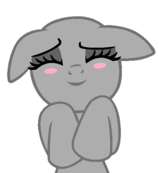 Size: 488x530 | Tagged: dead source, safe, artist:chaotic-adoptabases, earth pony, g4, bald, base, blushing, eyes closed, female, mare, solo