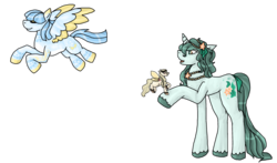 Size: 1024x603 | Tagged: safe, artist:spellboundbunny, oc, oc only, pegasus, pony, unicorn