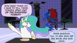 Size: 800x442 | Tagged: safe, artist:crowneprince, princess celestia, princess luna, g4, comic