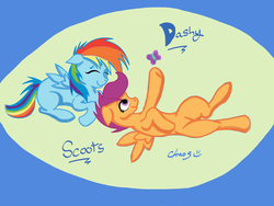 Size: 4000x3000 | Tagged: safe, artist:galaxyotter77, rainbow dash, scootaloo, g4