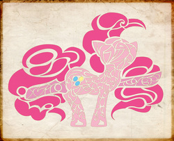 Size: 10079x8189 | Tagged: safe, artist:zackira, pinkie pie, earth pony, pony, g4, absurd resolution, female, mural, solo, tribal