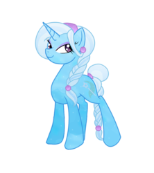Size: 865x974 | Tagged: safe, artist:myhysteria, trixie, pony, unicorn, g4, alternate hairstyle, crystallized, female, mare, simple background, smiling, solo, transparent background