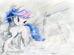 Size: 900x675 | Tagged: safe, artist:keepare, oc, oc only, pony, unicorn, snow, snowfall, solo