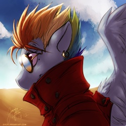 Size: 1200x1200 | Tagged: safe, artist:evion, rainbow dash, g4, trigun, vash the stampede