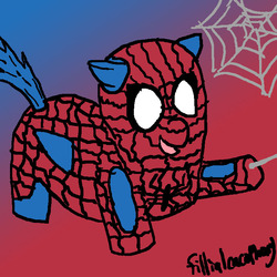 Size: 720x720 | Tagged: safe, artist:fillialcacophony, fluffy pony, fluffy pony original art, male, solo, spider-man