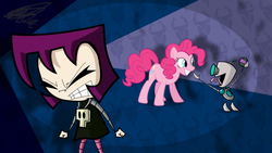 Size: 1280x720 | Tagged: safe, artist:jan, pinkie pie, g4, crossover, gaz membrane, gir, invader zim