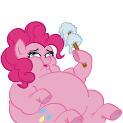 Size: 637x637 | Tagged: dead source, safe, artist:songoharotto, pinkie pie, g4, fat, i wash myself with a rag on a stick, male, morbidly obese, obese, piggy pie, pudgy pie, rag on a stick, the simpsons