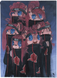 Size: 2312x3136 | Tagged: safe, artist:quiet-victories, pinkie pie, g4, akatsuki, crossover, naruto, pain (naruto)