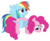 Size: 4471x3640 | Tagged: safe, artist:puetsua, pinkie pie, rainbow dash, g4, my little pony: friendship is magic, too many pinkie pies, carrying, simple background, transparent background, vector