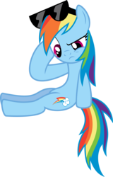 Size: 6000x9388 | Tagged: safe, artist:thunderelemental, rainbow dash, pony, g4, too many pinkie pies, absurd resolution, female, simple background, solo, sunglasses, transparent background, vector