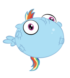 Size: 850x939 | Tagged: safe, artist:zomgitsalaura, rainbow dash, pony, g4, inflation, solo