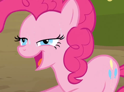 Size: 462x341 | Tagged: safe, screencap, pinkie pie, earth pony, pony, g4, too many pinkie pies, female, out of context, solo, sweat