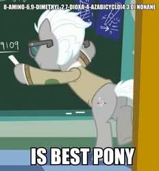 Size: 464x500 | Tagged: safe, edit, edited screencap, screencap, covalent bond, earth pony, pony, g4, the crystal empire, best pony, bipedal, butt, chalk, chalkboard, cropped, dexterous hooves, hoof hold, image macro, male, math, plot, solo, stallion