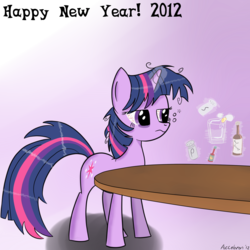 Size: 1800x1800 | Tagged: dead source, safe, artist:acceleron, twilight sparkle, pony, unicorn, g4, 2012, alcohol, bloodshot eyes, cracking, egg, female, frown, hangover, happy new year, holiday, mare, messy mane, new year, pepper, salt, salt and pepper shakers, solo, tabasco, tired, unamused, unicorn twilight, worcestershire sauce