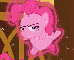 Size: 244x199 | Tagged: safe, screencap, pinkie pie, g4, season 3, too many pinkie pies, angry, cropped, levitation, magic, wat, wtf